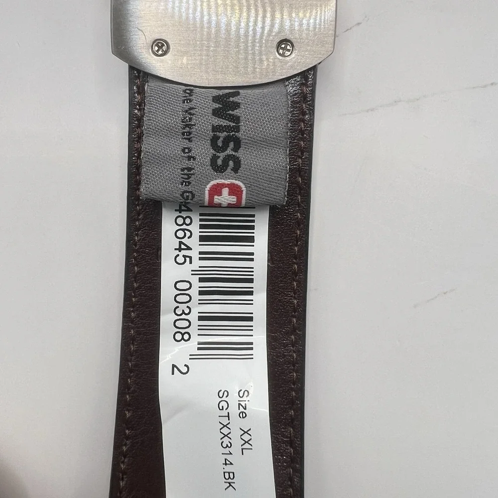 Swiss Gear Reversible Leather Belt XXL Black Brown Contrast Stitching